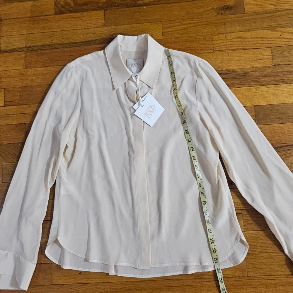 TWP Beige Silk Blouse Women's Size XS/S - Picture 4 of 9